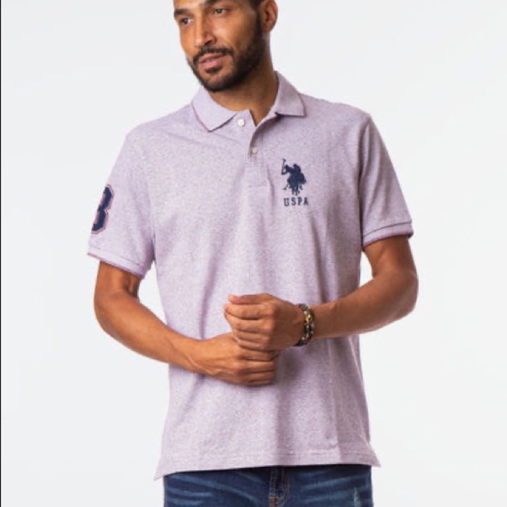 U.S. POLO ASSN. JACQUARD STRIPE BIG LOGO POLO SHIRT